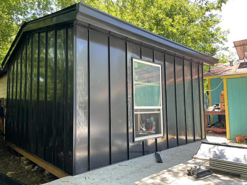 Black standing seam metal wall panels for Metal Roof Installation in Warminster