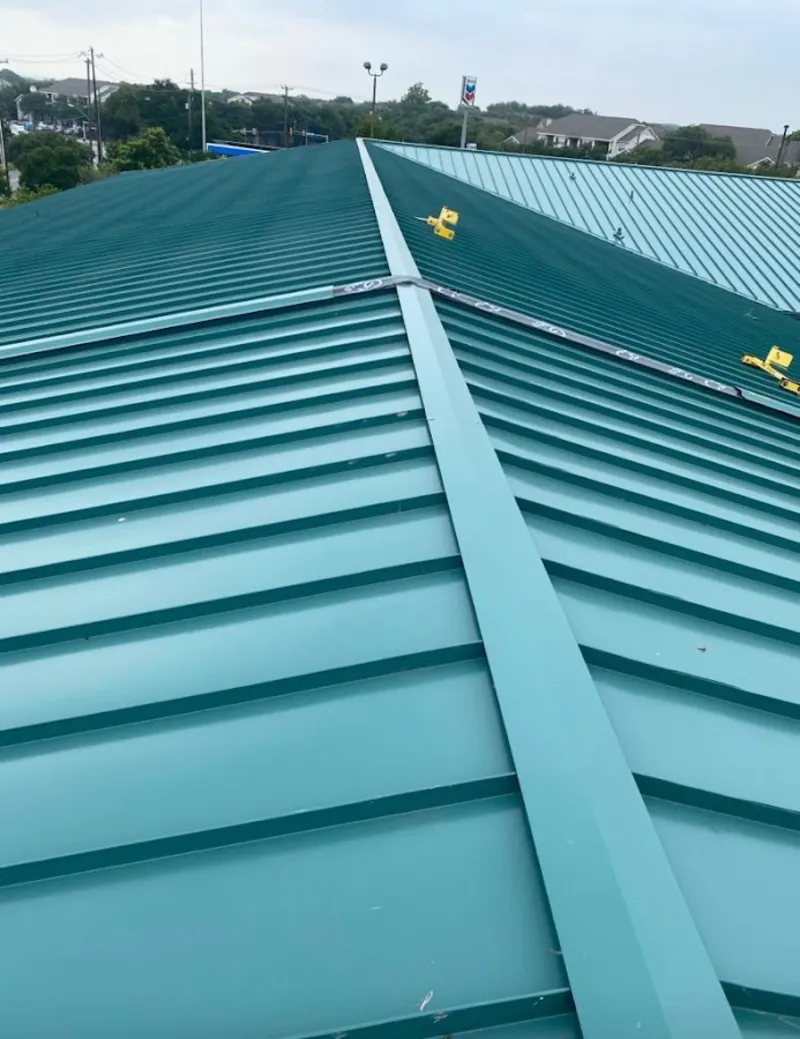 Green commercial metal roof ridge and valley for Metal Roof Repair in Warminster